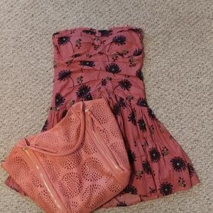 Strapless Floral Dress